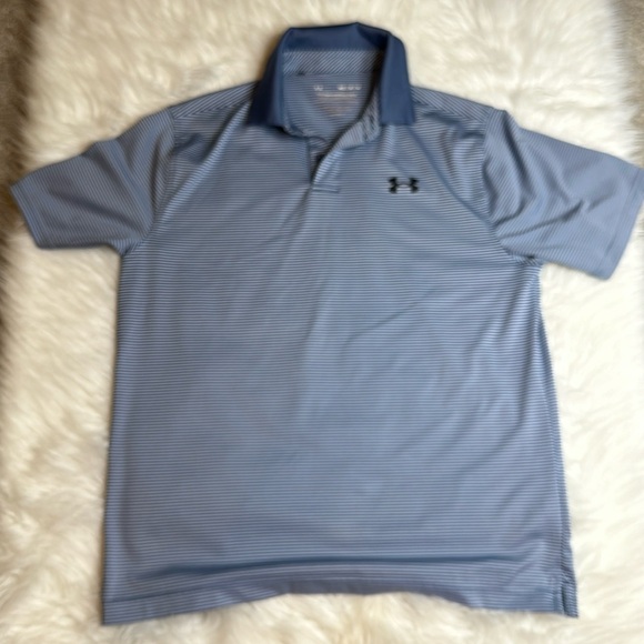 Under Armour Other - Men's Polo White/Blue Stripped